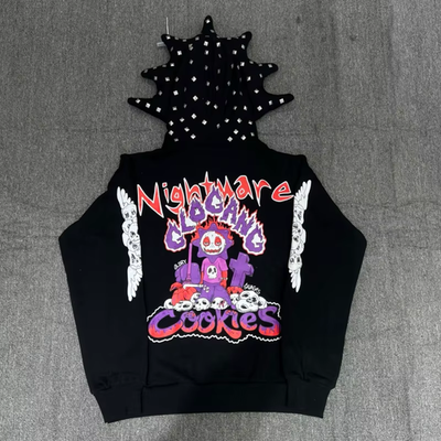 Cookies X Glo Gang Nightmare full zip ups Black Men's Hoodies