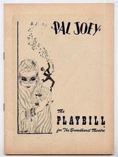 Playbill  Pal Joey 1952 Lionel Stander Harold Lang Broadhurst Theatre New York 