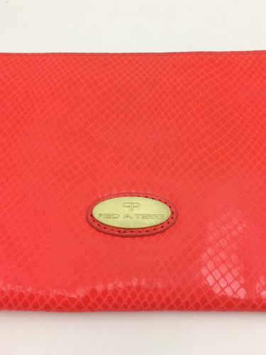 Pied A Terre Women's Frame Clutch Large Pink Leather Snakeskin Lined Used F1 - Picture 5 of 10