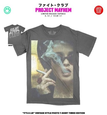 Fight Club Rucking Fotten Movie T-Shirt Retro Smoking Scene 