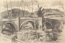 YORKSHIRE. Ashberry Bridge. By John Cooper 1947 old vintage print picture