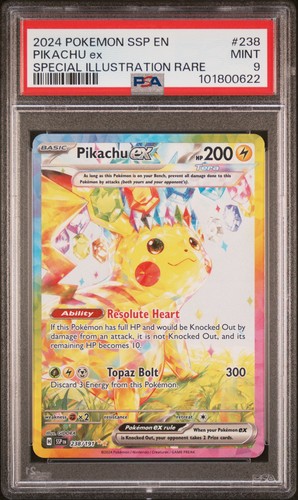 2024 POKEMON SSP EN-SURGING SPARKS SPECIAL ILLUSTRATION RARE PIKACHU EX PSA 9