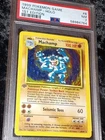 1999 POKEMON Base Set First Edition Grey Stamp Error MACHAMP HOLO #8 PSA 7 NM