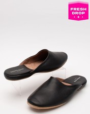 RRP €265 DEREK ROSE pantofole in pelle US9 EU42 UK8 nere made in UK