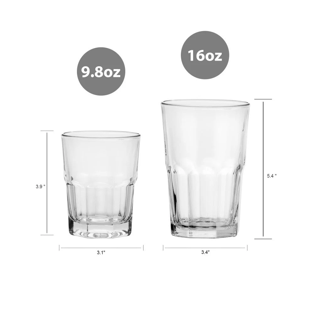 12-Piece Clear Crossplains Drinkware Set - thumbnail 4