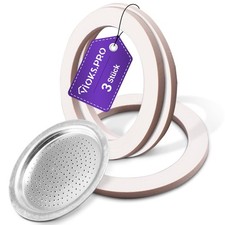 3Stk Bialetti Dichtung aus Gummi mit Espresso Siebeinsatz für 1 Tasse  Bialet...