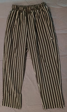 Chef Works Men's Designer Baggy Chef Pants - Black Chalk Stripe - Size M