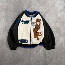 Vintage Y2K Scooby-Doo Mystery Inc Basketball Zip Up Bomber Jacket Kids Medium