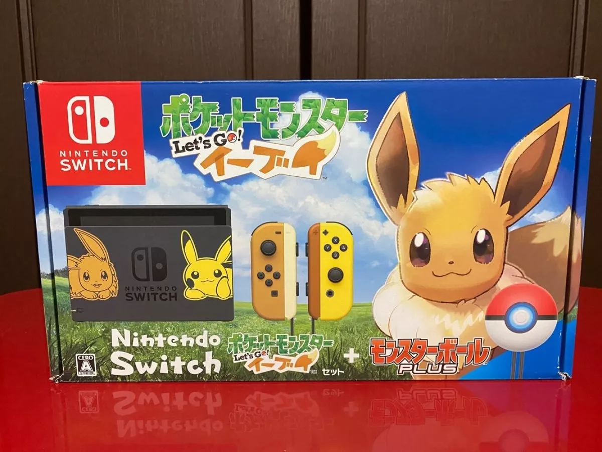  Nintendo Switch Console Bundle- Pikachu & Eevee Edition with  Pokemon: Let's Go, Pikachu! + Poke Ball Plus : Video Games