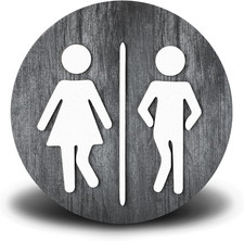 Wooden Bathroom Sign Unisex Restroom Rustic Men'S and Women'S Toilet Wall Signs
