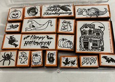 inkadinkado fall stamp set, 18 stampers in case