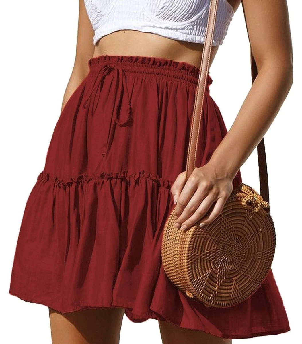 Plus size burgundy skater skirt cheap