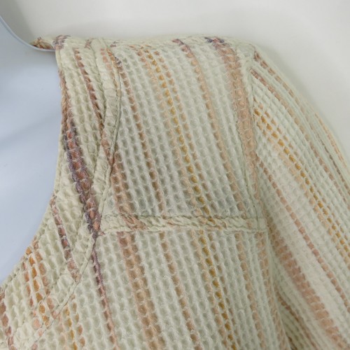Free People Waffle Striped Jacket Size Small Peach Zipper Bomber - Picture 6 of 12