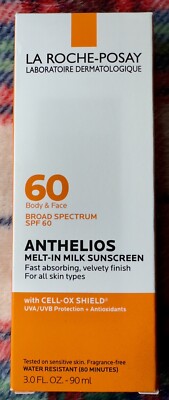 LA ROCHE POSAY - ANTHELIOS - MELT IN MILK SUNSCREEN - SPF 60 - BODY & FACE -3 OZ