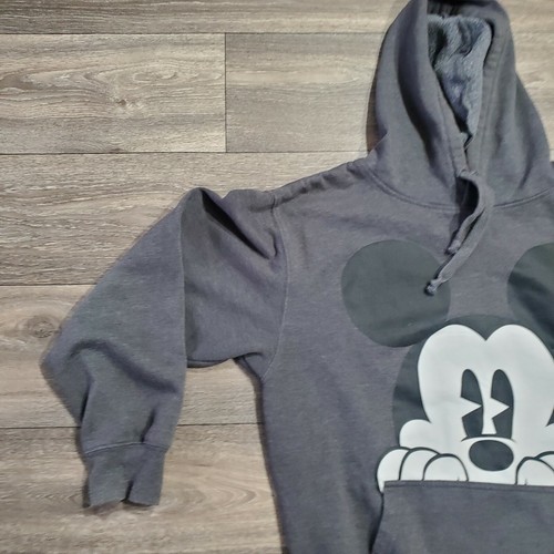 Vintage Disney Mickey Mouse Peek A Boo Dark Gray Pull Over Hooded Sweatshirt M - Picture 12 of 12