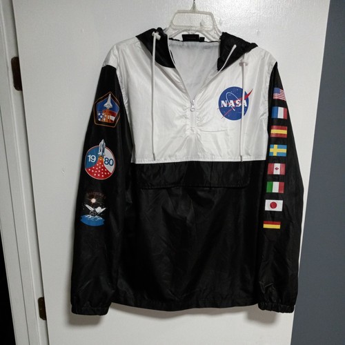 Nasa Windbreaker Jacket with Hood Size 