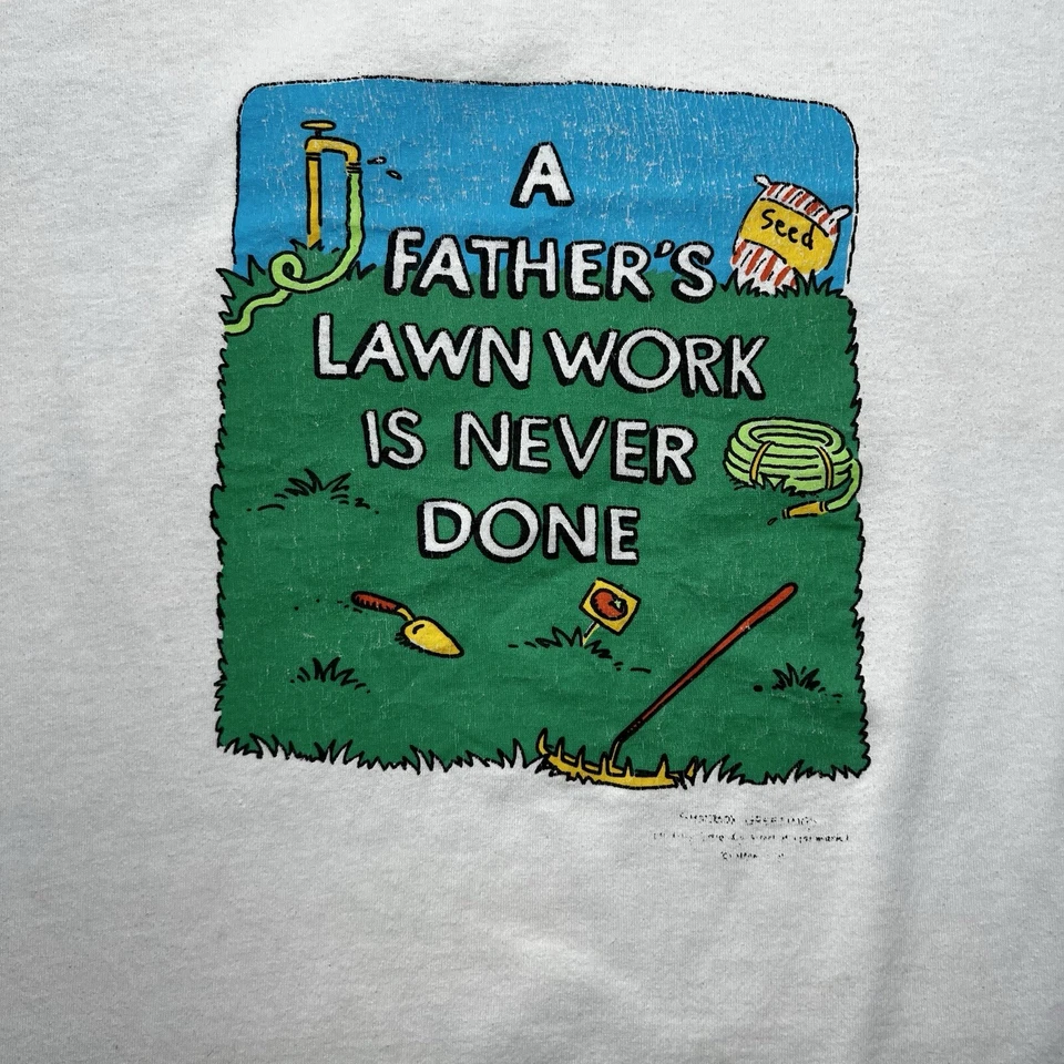 Camisa De Colección Años 80 90 Sello Dibujos Animados Padres Trabajo de Césped Nunca Hecho Talla XL Foto 2 de 4