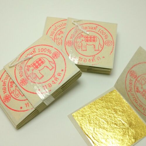 Hoja Dorada Genuina Real Pura 24k 999 Hoja Dorada Belleza Spa Comible Cara Artesanía - Imagen 12 de 27
