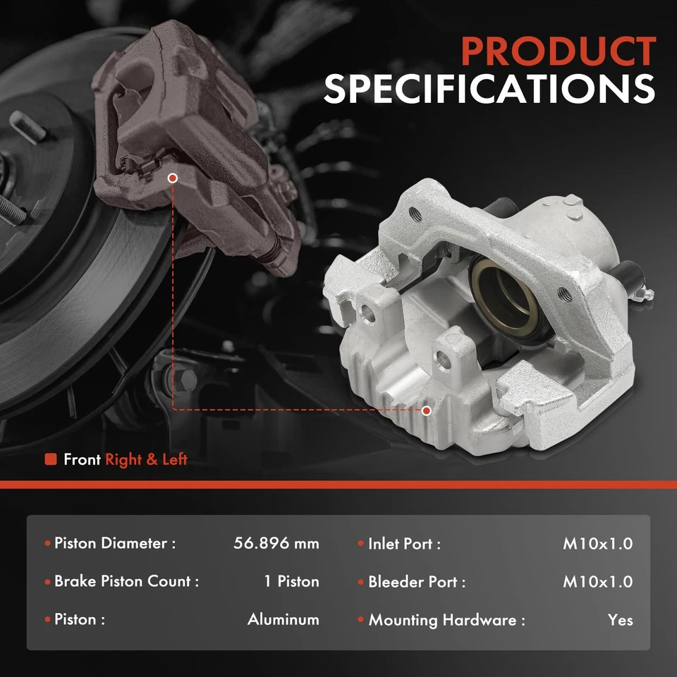 2x Pinza de freno delantera izquierda y derecha con soporte para BMW 325i 325xi 2006 328i 2007 Foto 2 de 4