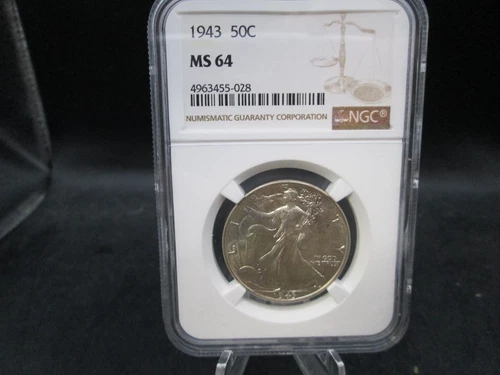 1943 US Walking Liberty Silver Half Dollar NGC MS 64
