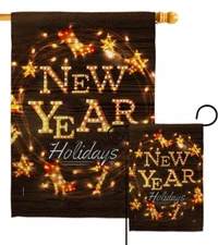 Brightly New Year Garden Flag Winter Decorative Small Gift Yard House Banner