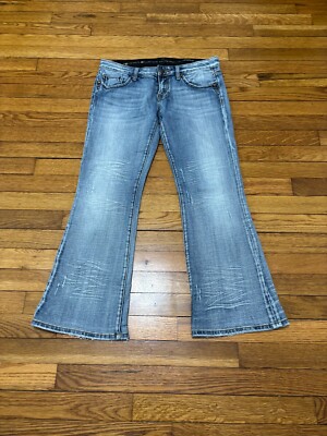 ReRock For Express Womens Bootcut Jeans Size 6S SHORT Blue Light Wash Denim