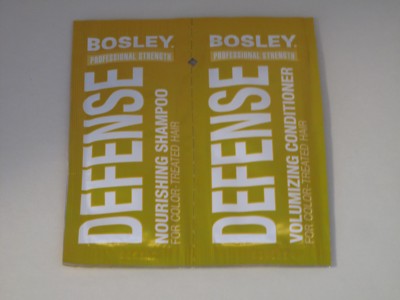 Lot 2 Bosley Defense Nourishing Shampoo Professional Strength .25 oz Samples