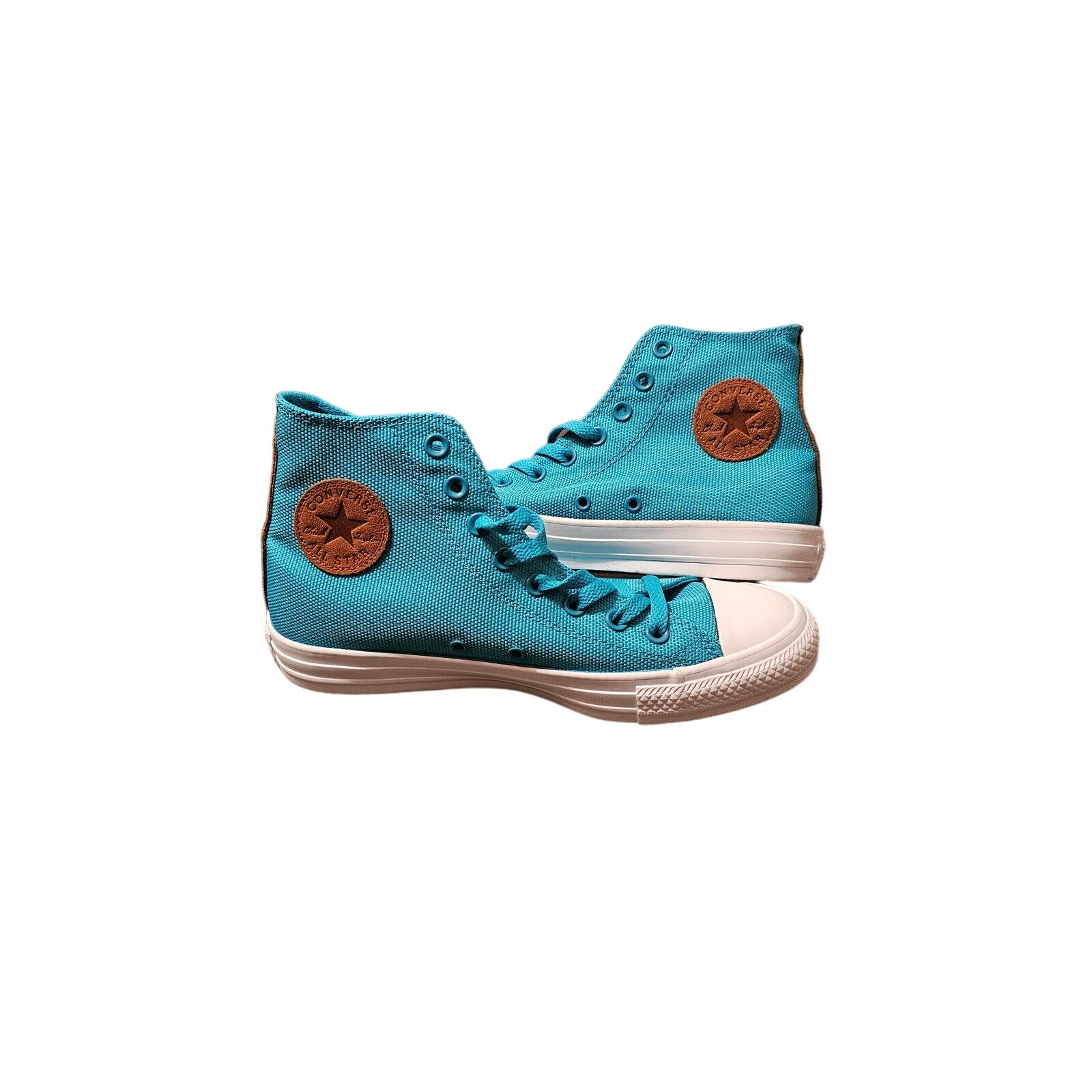 Converse Chuck Taylor All Star Hi Mens 7 Womens 9 Turquoise Brown White Sneakers 146653F-image
