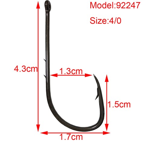 50pc Barbed Baitholder Long Shank Hook Offset Fishhook Carbon Steel Fishing Hook - Picture 8 of 9