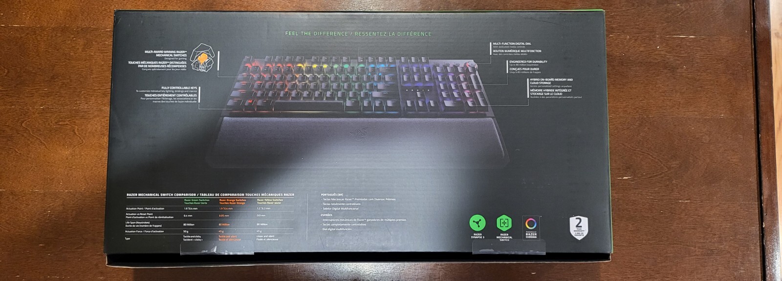 Razer BlackWidow Elite Mechanical Wired Gaming Keyboard Orange Tactile Switches