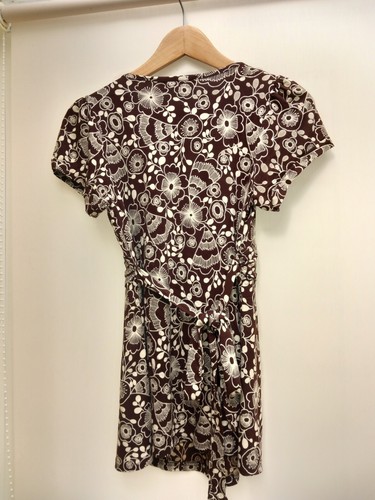 Womens Atmosphere Brown/ Cream Floral Top. Short Sleeves. Size 10. Used - Picture 3 of 3