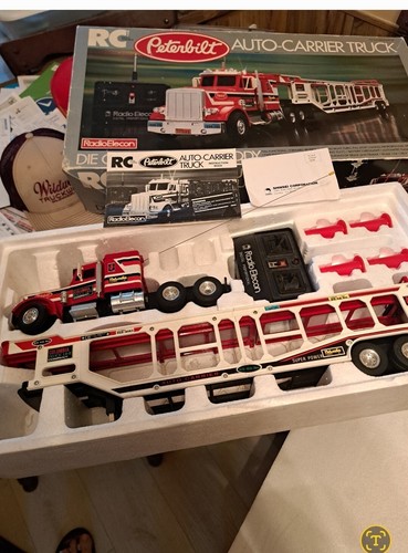 Semirimorchio auto Shinsei Radio Elecon RC alluminio Peterbilt con auto SOLO PEZZI DI RICAMBIO - Foto 8 di 24
