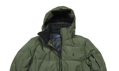 Polo Ralph Lauren Men's Green Puffer Down Zip Off Hood Jacket $448