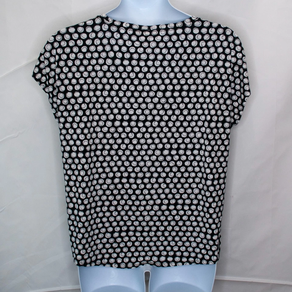 Chicos Sz 3 Circle Print Top Womens Large L Short Sleeve Jersey Knit Casual X07X - Image 3 of 4