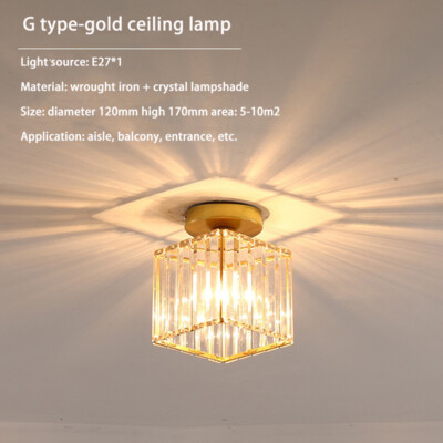 E27 LED Deckenlampe Deckenleuchte Wandlampe Flurlampe Kristall Lampenschirm DE