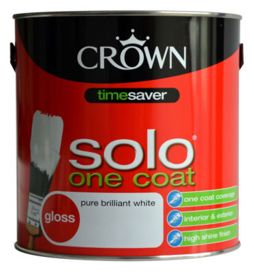 Crown Solo One Coat Gloss Pure Brilliant White Wood Metal Paint