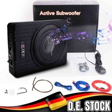 10" 600W Untersitz-Aktiv-Subwoofer+Kabelset Auto Aktiv Bassbox KFZ LKW Untersitz