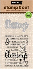 Blessings Hero Arts Clear Stamp & Cut Thin Metal Die Set DC212 NEW!