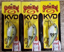 3 STRIKE KING KVD SQUARE BILL 8.0 CRANKBAIT FISHING LURE CHART SEXY SHAD
