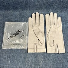 1 Pair Wear Right Gloves Gray Cotton Edge Stitch Size 6 1/2 Vintage West Germany