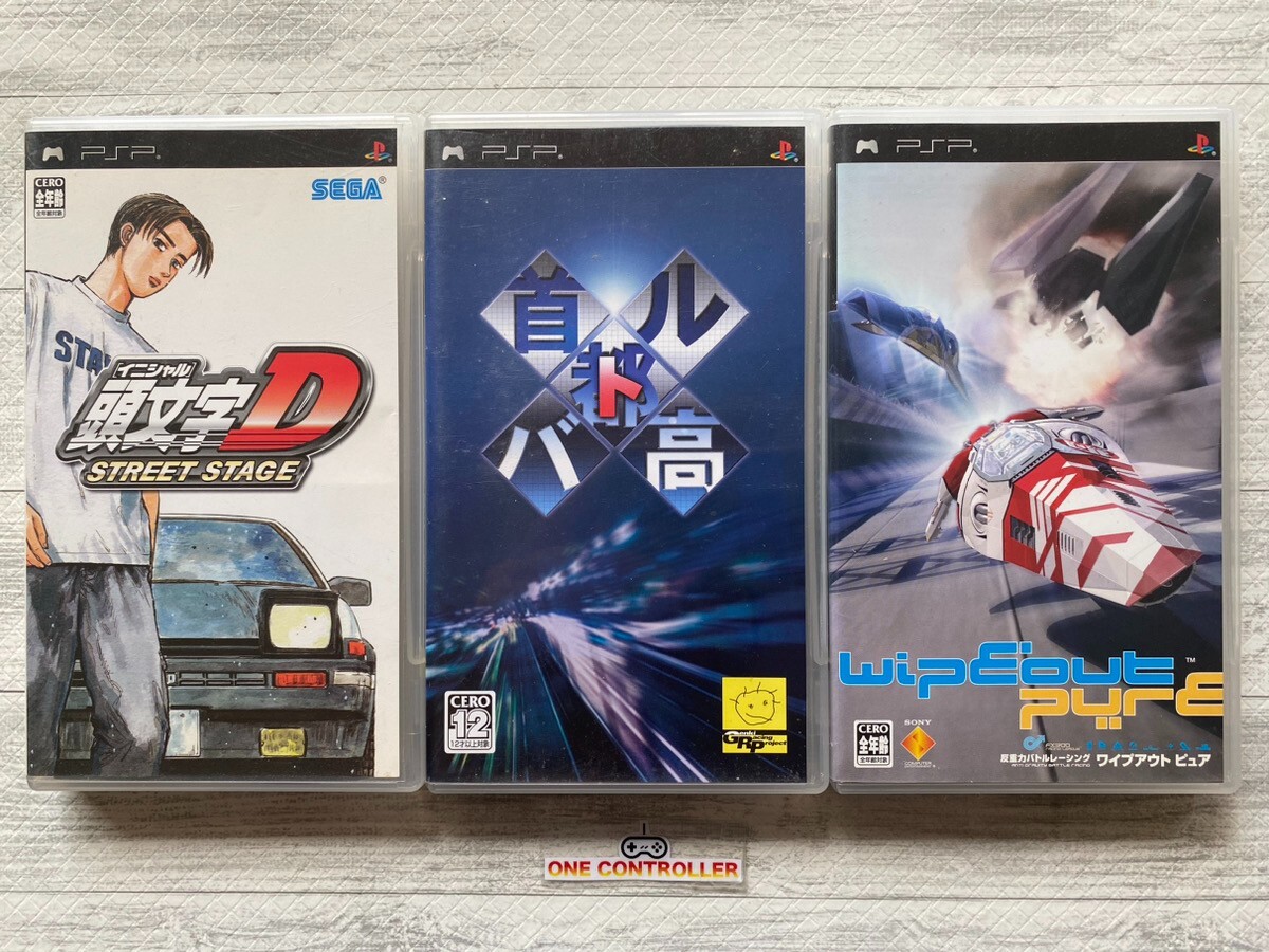 PSP Initial D & Shutokou Battle & Wipeout Pure set from
