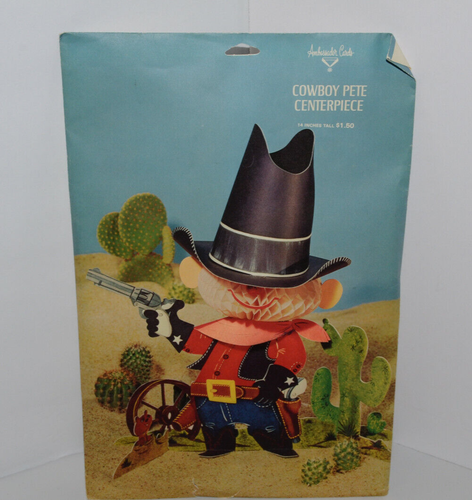 HALLMARK AMBASSADOR VINTAGE 1970 "COWBOY PETE" CENTERPIECE-USED-14" tall