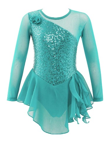 Kids Girls Ballet Dance Leotard Dress Gymnastics Figure Ice Skating Dancewear - Picture 34 of 74
