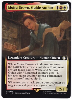 MTG Errors - Miscut - Fallout - EXTENDED ART - Moira Brown, Guide Author