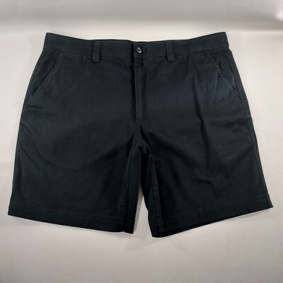 John's Bay Comfort Stretch Black Flat Front Chino Khaki Shorts