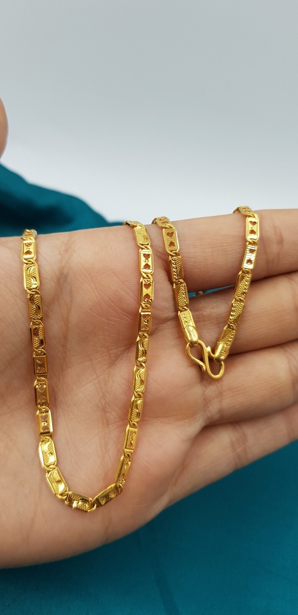 Plain Gold Chain 22K Nawabi Chain Necklace Premium Gold Jewelry