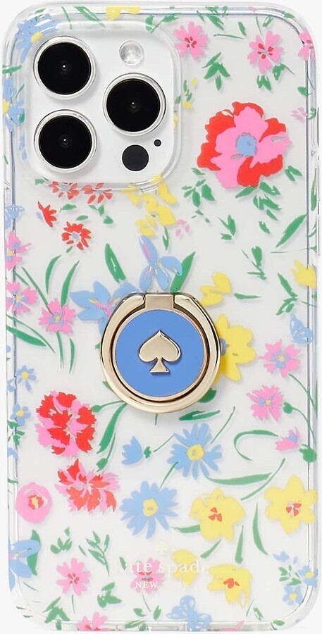 新品 Kate spade iPhone14ケース リングスタンド付き フラワー フラワーズ アンド シャワーズ リング スタンド | ケイト