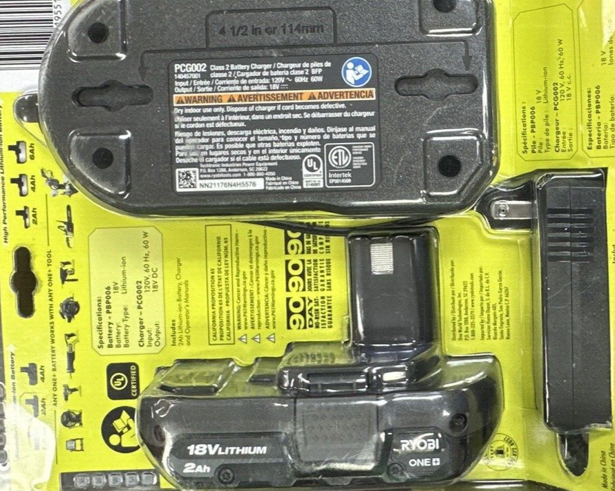 Ryobi PSK005 18V One+ 2.0Ah LithiumIon Battery & Charger Starter Kit