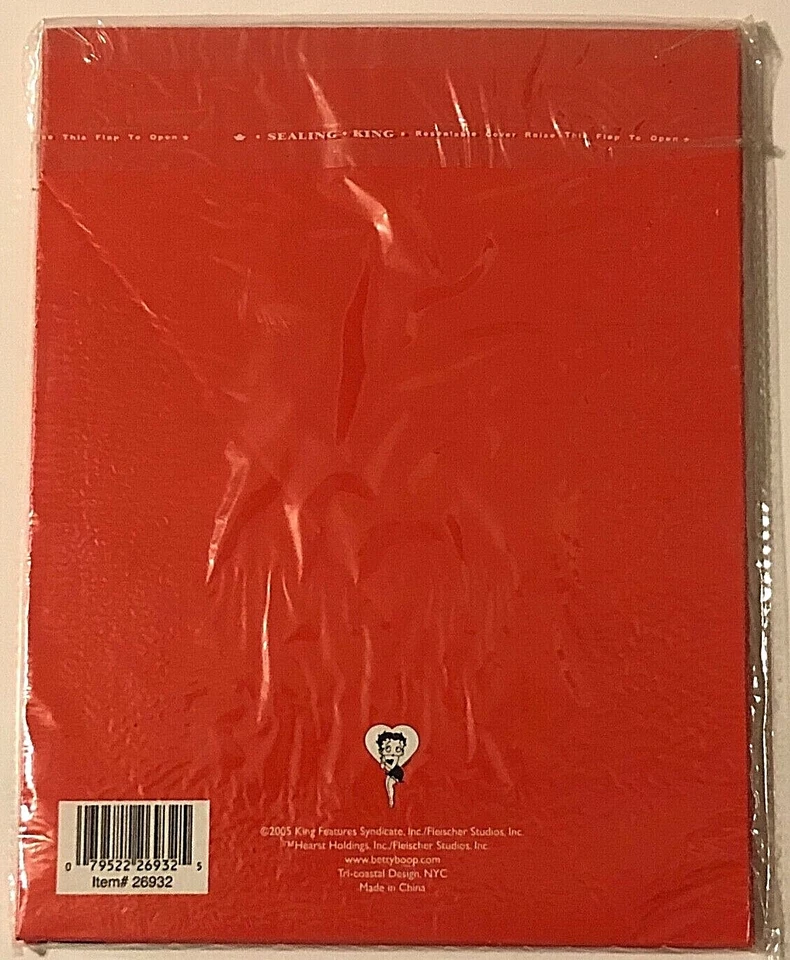 Marco de fotos Betty Boop 4x6 pulgadas blanco y rojo patrón de corazones 2005 sellado Foto 2 de 3