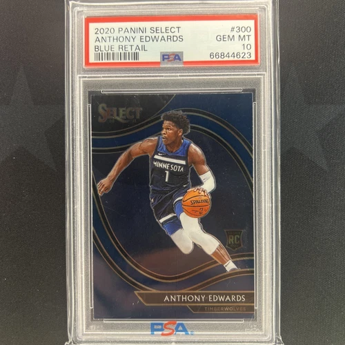 2020 Select Anthony Edwards Courtside Blue Retail Rookie PSA 10 #300 RC GEM MINT